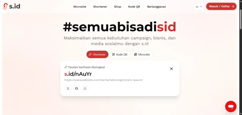 Hasil Link Pendek